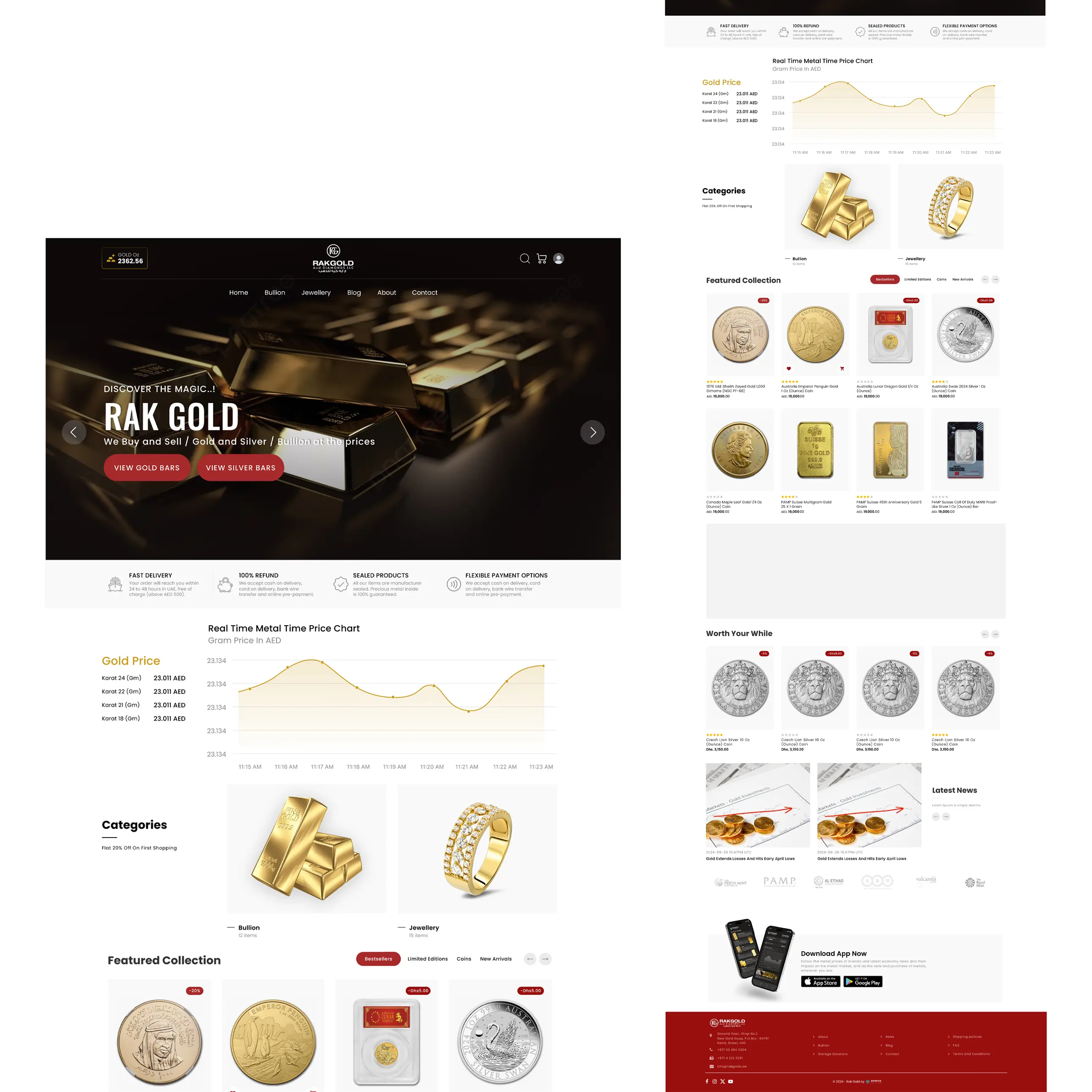 Rak gold website by Artifitia